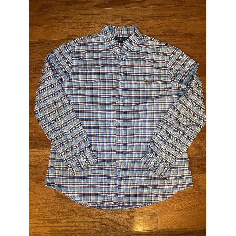 Ralph Lauren Slim Fit Stretch Oxford Striped Button Up Size XXL TTG